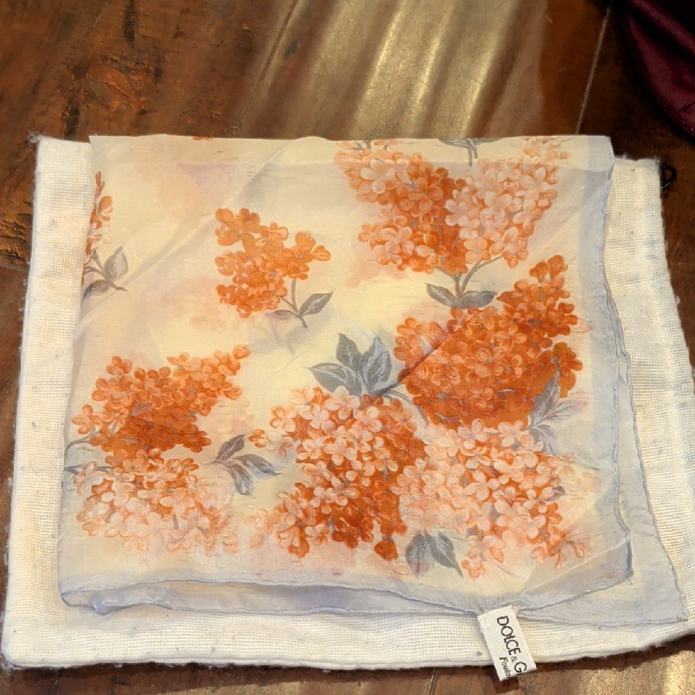 Dolce & Gabbana Orange Floral Scarf